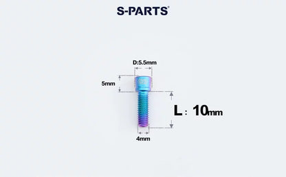 SPARTS M4×10/12mm D5.5 Titanium Small Head Socket Cap Bolts
