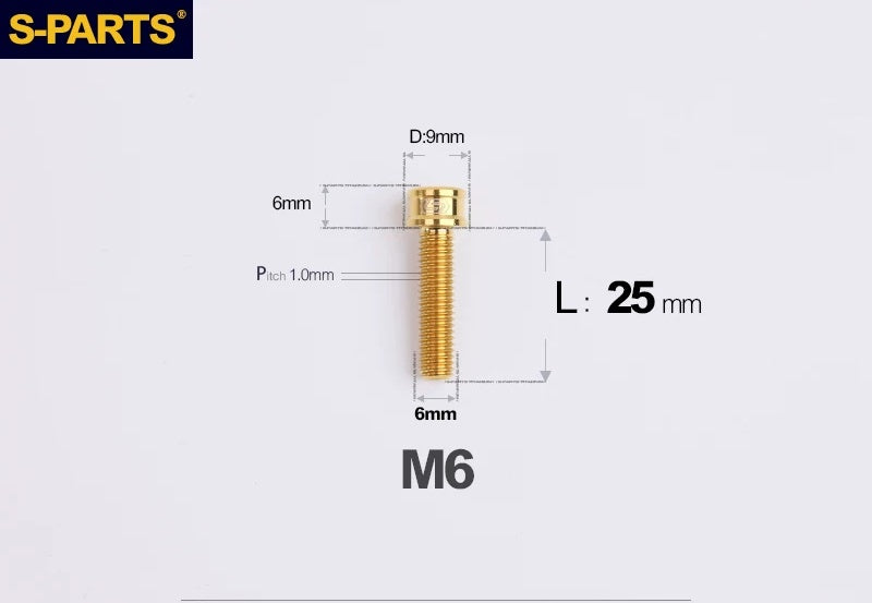 SPARTS M6×10–40mm SL Super Lightweight Titanium Socket Cap Bolts for Bicycles
