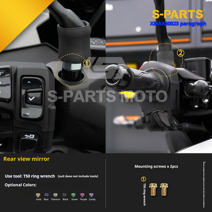 SPARTS Titanium Bolt Set for 2023 XMAX300 | Yamaha Motorcycle Titanium Bolt Upgrade