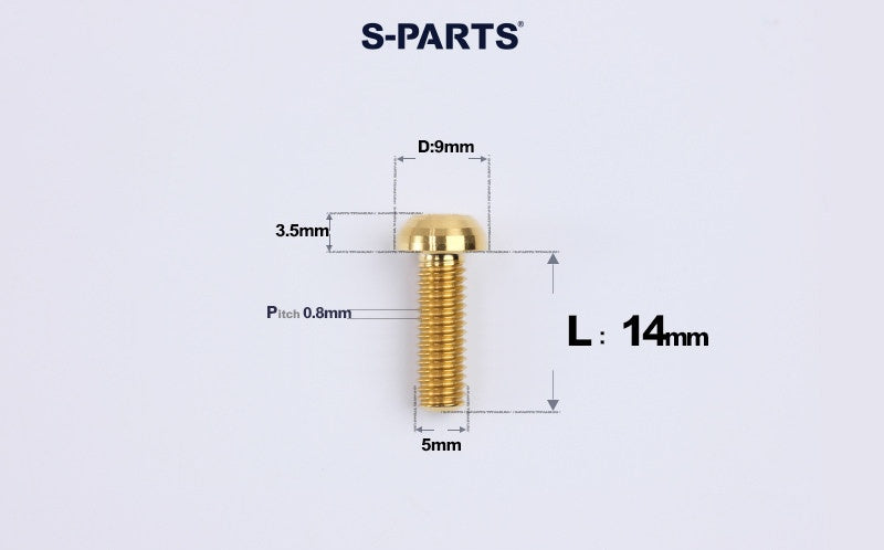 SPARTS A2 M5 Titanium Button Head Bolts for Bicycle Brake Caliper Upgrades Ultra-Light Fasteners