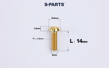 SPARTS A2 M5 Titanium Button Head Bolts for Bicycle Brake Caliper Upgrades Ultra-Light Fasteners