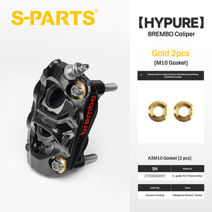 SPARTS Titanium Bolt Kit Compatible with BREMBO HYPURE Brake Caliper（Gold）