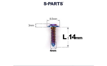 SPARTS M4 D8.5 Titanium Truss Head Self-Tapping Screws for Motorcycles