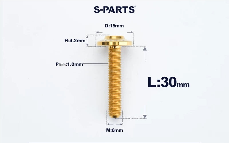 SPARTS M6×8–45mm D15 Titanium Button Head Bolts for Motorcycles