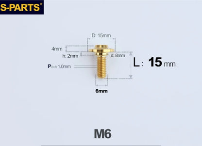 SPARTS M6 Titanium Shoulder Bolts for Motorcycle Brake Discs