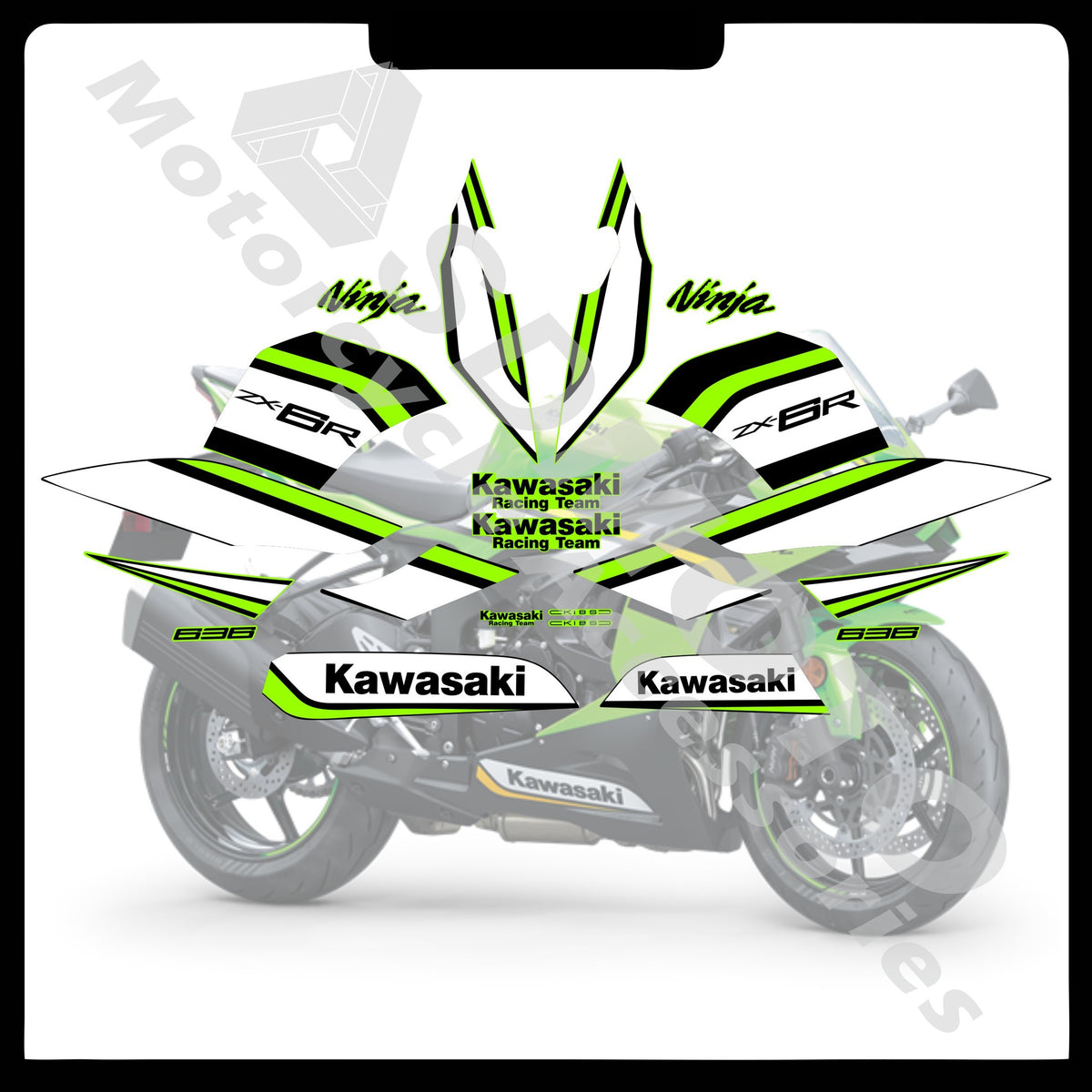Kawasaki ZX-6R 636 2021-2025 Full Body Graphics Decals PVC Waterproof Motorcycle Fairing Stickers