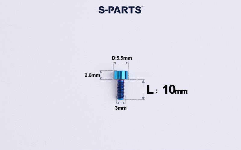 SPARTS M3 L6-20 Classic Button Head Blue Titanium Bolt