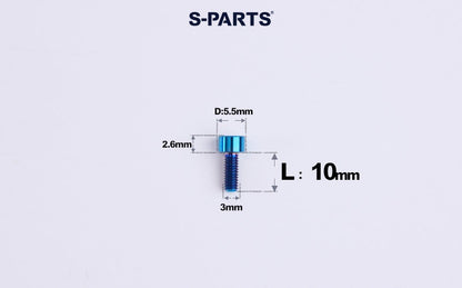 SPARTS M3 L6-20 Classic Button Head Blue Titanium Bolt
