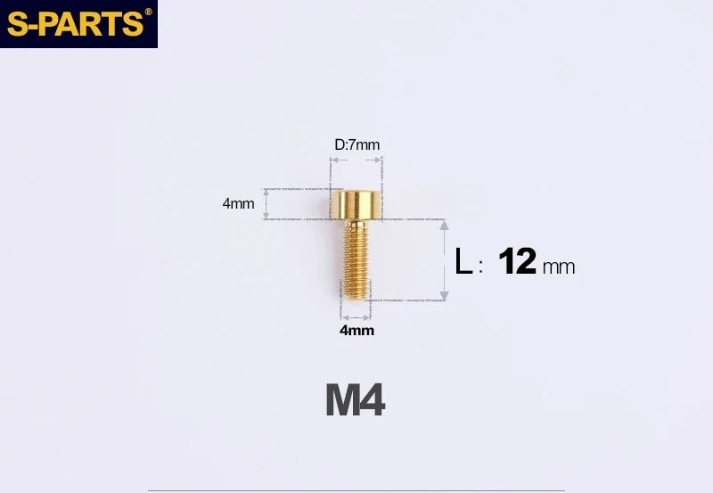 SPARTS Titanium Socket Head Bolts M4x6–25mm for Motorcycles