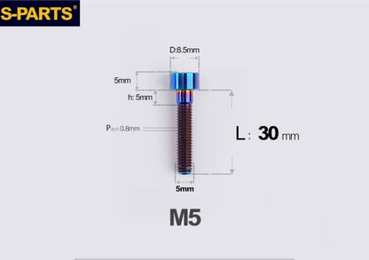 SPARTS M5 Titanium Socket Head Cap Bolts