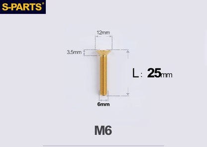 SPARTS M6×10–65mm Titanium Torx Countersunk Bolts for Motorcycle Frames