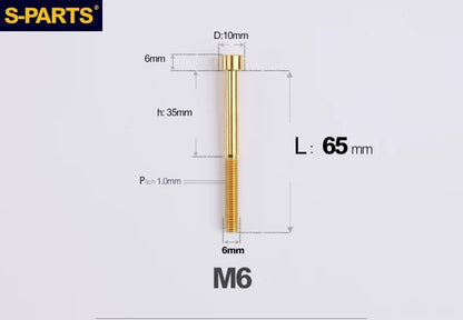 SPARTS M6×30–70mm Titanium Socket Head Cap Screws for Motorcycles