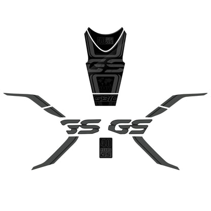 BMW G310GS (2018–2022) 40th Anniversary / Triple Black Full Body Color Change Sticker Kit Tank Fishbone Anti-Slip Graphics Set