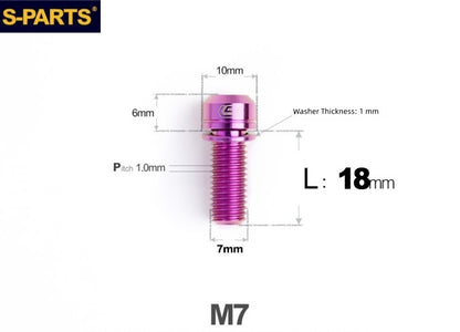 SPARTS A2 Series M7x18mm Titanium Bolt