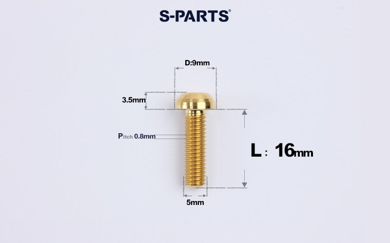 SPARTS A2 M5 Titanium Button Head Bolts for Bicycle Brake Caliper Upgrades Ultra-Light Fasteners