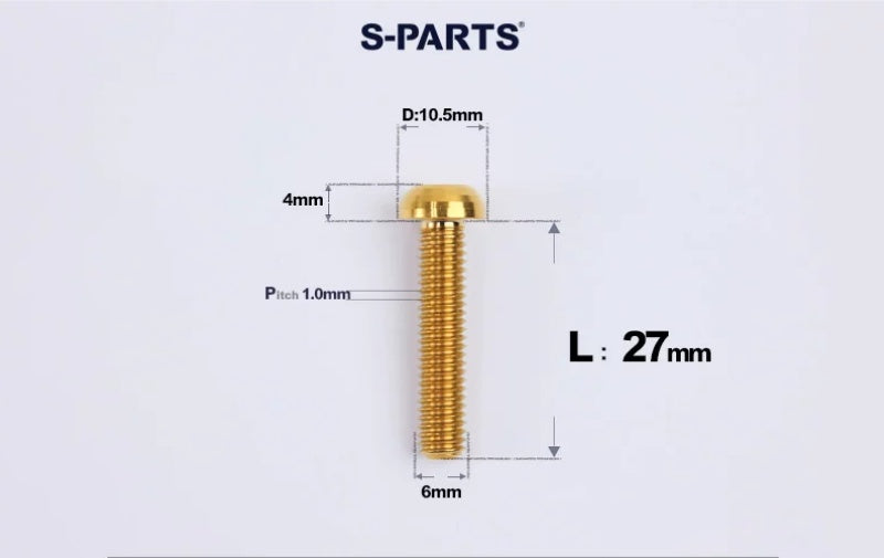 SPARTS M6×8–35mm Titanium Button Head Bolts for Bicycle Brake Calipers