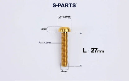 SPARTS M6×8–35mm Titanium Button Head Bolts for Bicycle Brake Calipers