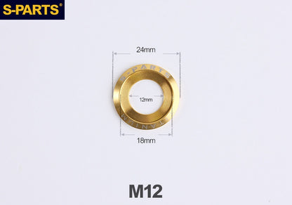 S-PARTS M3 / M4 / M5 / M6 / M8 / M10 / M12 TC4 Titanium Flat Washers forMotorcycles & Bicycles