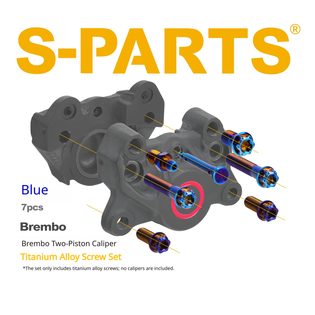 SPARTS Brembo Basic 2-Piston / 4-Piston Caliper Titanium Bolt Kit