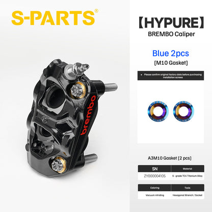 SPARTS Titanium Bolt Kit Compatible with BREMBO HYPURE Caliper - Blue
