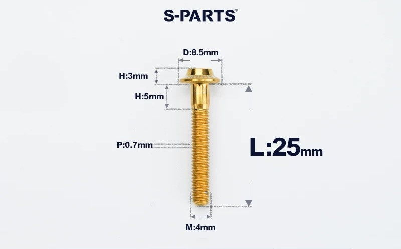 SPARTS M4✖️6–30mm D8.5 Titanium Torx Flanged Button Head Bolts