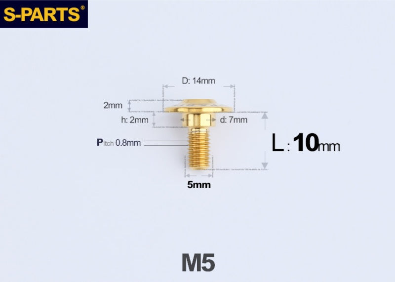 SPARTS M5 Titanium Button Head Shoulder Bolt