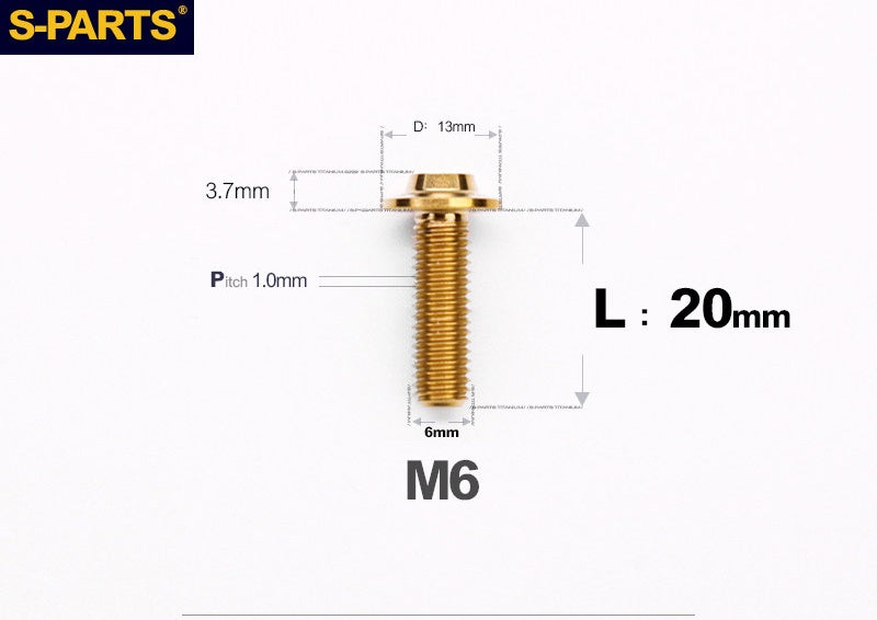 SPARTS A3 M6 D13 Titanium Button Head Bolts for Motorcycle Upgrades
