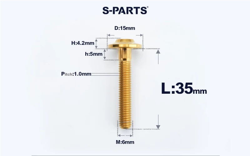 SPARTS M6×8–45mm D15 Titanium Button Head Bolts for Motorcycles