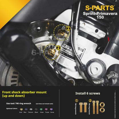 SPARTS Titanium Screw Set for Vespa Sprint/Primavera 150 – Custom Candy Color & CNC Titanium Upgrade Kit