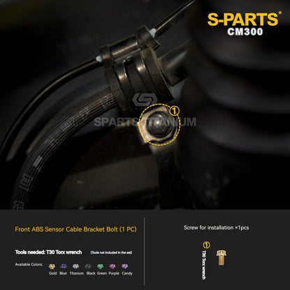SPARTS Titanium Front Brake Caliper, Rotor & ABS Bolt Kit for Honda CM300 / Rebel 300 (13 Pcs)
