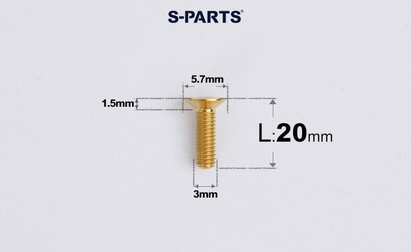 SPARTS Series M3 L6-30 Countersunk Titanium Bolt for motocycle