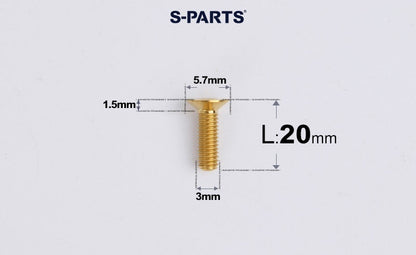 SPARTS Series M3 L6-30 Countersunk Titanium Bolt for motocycle