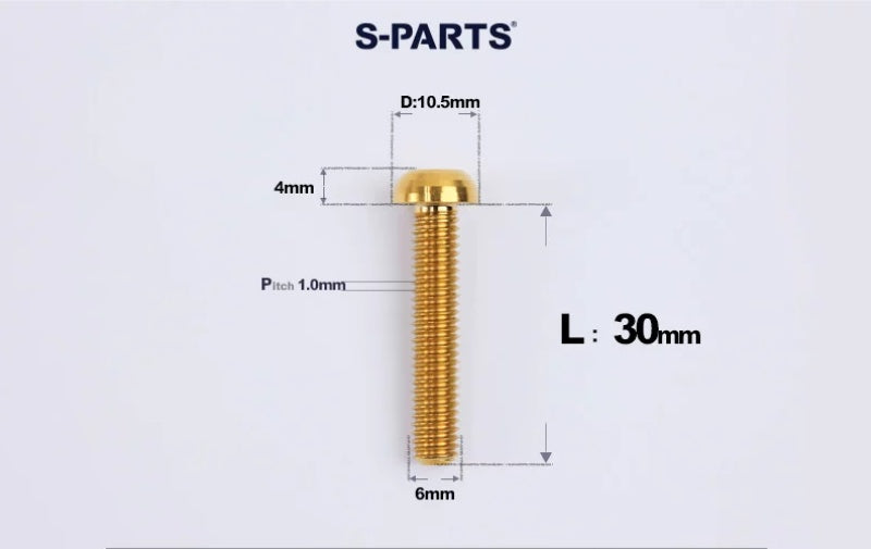 SPARTS M6×8–35mm Titanium Button Head Bolts for Bicycle Brake Calipers