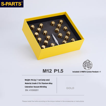 S-PARTS Titanium M12 Car Wheel Lug Nut Set