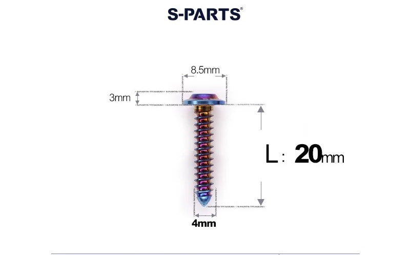 SPARTS M4 D8.5 Titanium Truss Head Self-Tapping Screws for Motorcycles