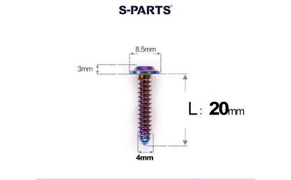 SPARTS M4 D8.5 Titanium Truss Head Self-Tapping Screws for Motorcycles