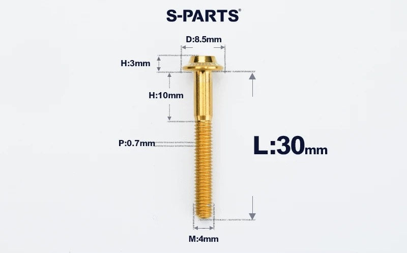 SPARTS M4✖️6–30mm D8.5 Titanium Torx Flanged Button Head Bolts
