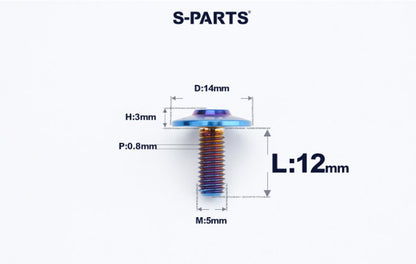 SPARTS A3 M5×L12-20  D14 Titanium Button Head Bolts for Motorcycle Upgrades