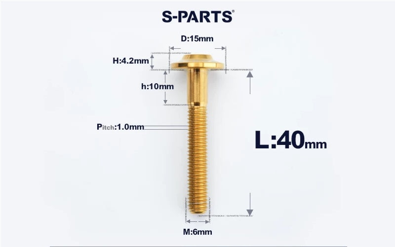 SPARTS M6×8–45mm D15 Titanium Button Head Bolts for Motorcycles