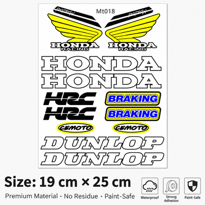 Honda HRC CBR SHOWA Motorcycle Decals Waterproof Body & Helmet Stickers