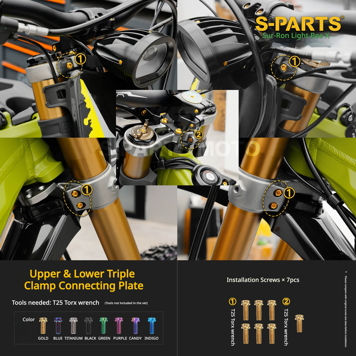S-PARTS TC4 Titanium Full Bolt Kit for Sur-Ron Light Bee X (2025 Model)