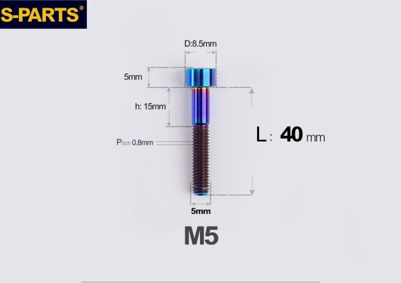 SPARTS M5 Titanium Socket Head Cap Bolts