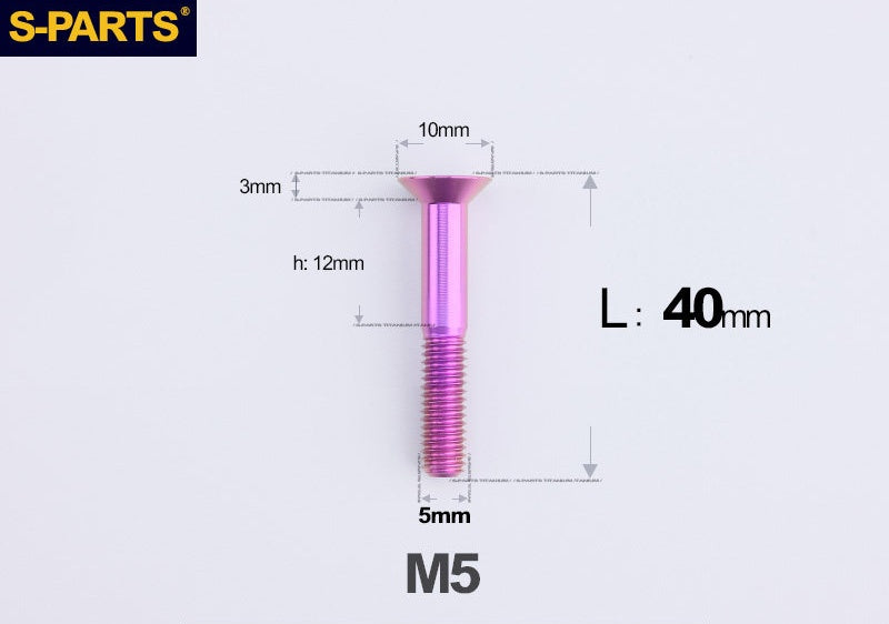 SPARTS M5×8-50mm Countersunk Titanium Alloy Bolt