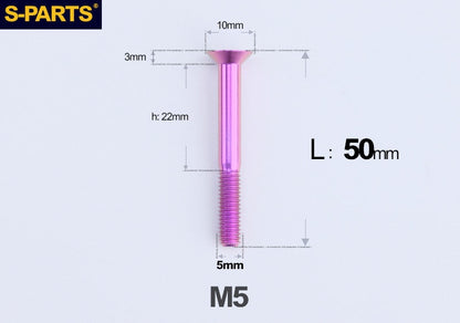 SPARTS M5×8-50mm Countersunk Titanium Alloy Bolt