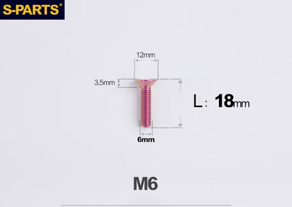 SPARTS M6×10–65mm Titanium Torx Countersunk Bolts for Motorcycle Frames