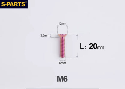 SPARTS M6×10–65mm Titanium Torx Countersunk Bolts for Motorcycle Frames