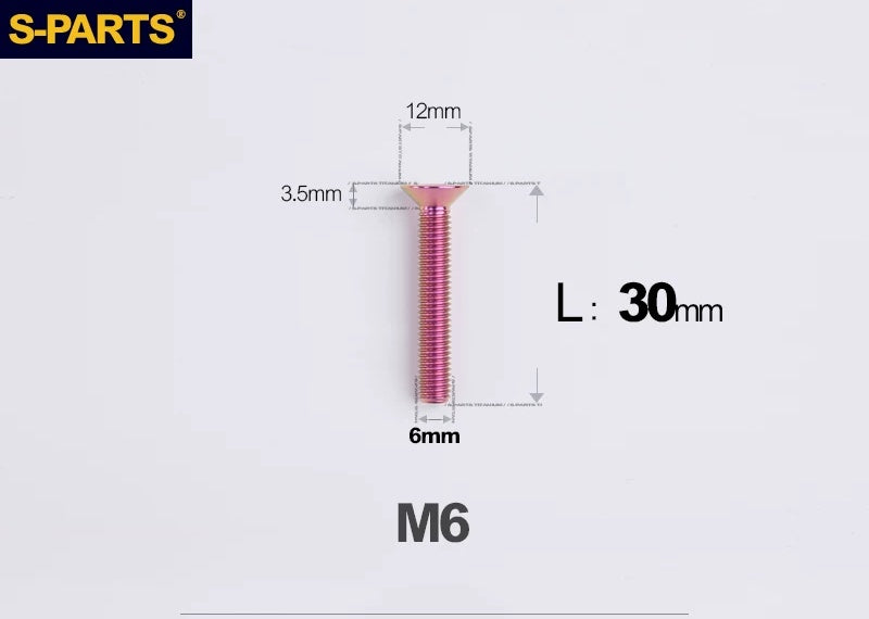 SPARTS M6×10–65mm Titanium Torx Countersunk Bolts for Motorcycle Frames