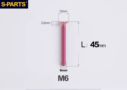 SPARTS M6×10–65mm Titanium Torx Countersunk Bolts for Motorcycle Frames