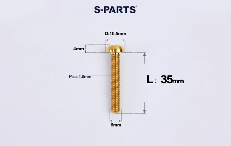 SPARTS M6×8–35mm Titanium Button Head Bolts for Bicycle Brake Calipers