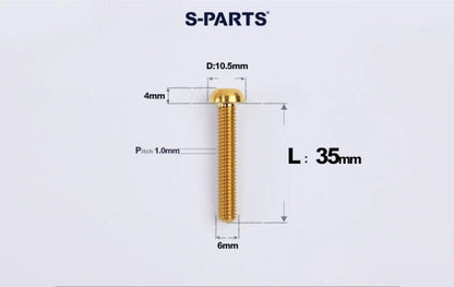 SPARTS M6×8–35mm Titanium Button Head Bolts for Bicycle Brake Calipers